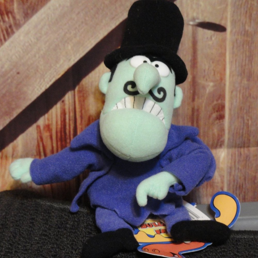 Snidely Whiplash Plush doll~Rockey & Bullwinkle friend~w/tags~2000 editi…
